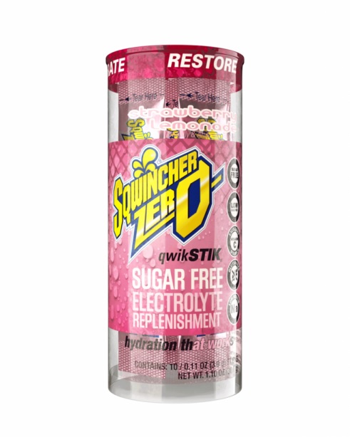 Sqwincher® Zero Qwik Stik® 20 oz. Strawberry Lemonade Flavored Powder Concentrate Tubes Electrolyte Hydration Drink Mix - Zero Sugar